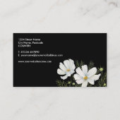 水彩白コスモス花ボタニカル絵を描ズ 名刺 (裏面)