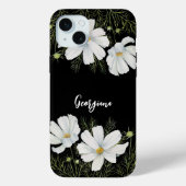 水彩白コスモス花ボタニカル絵を描ズ Case-Mate iPhoneケース (裏面)
