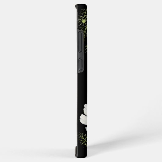 水彩白コスモス花ボタニカル絵を描ズ SAMSUNG GALAXYケース (右側面)