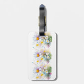 水彩白デイジー色彩の鮮やか花引用文 ラゲッジタグ (裏面縦)