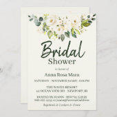 *~*水彩白バラブライダルシャワーラベンダー 招待状 (正面/裏面)