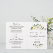 水彩白フラワーズブーケ結婚式 プログラム (スタンド正面)