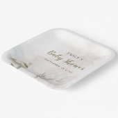 水彩白フローラギルまたは男の子の赤のシャワー ペーパープレート (傾斜あり)