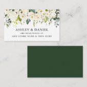 水彩白フローラ結婚ズレジストリ エンクロージャーカード (正面/裏面)