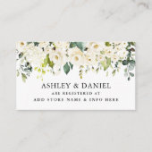 水彩白フローラ結婚ズレジストリ エンクロージャーカード (正面)