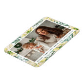 水彩白ポインセチア花ホリデー写真 マグネット (左側)