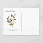 水彩白マグノリア素朴ベビーブランチ インビテーションポストカード (裏面)