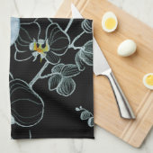 水彩白ラン模様 キッチンタオル (四つ折り)