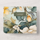 水彩白リリーアールヌーボー結婚ズ オールインワン招待状 (裏面)