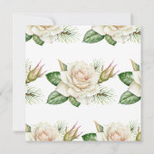 水彩白ローズクリスマ企業のスパーティー 招待状 (裏面)