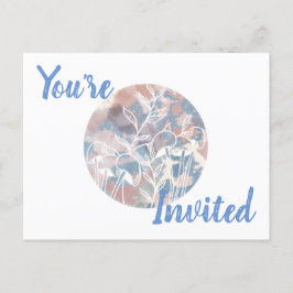 水彩白ワイルドフラワー インビテーションポストカード