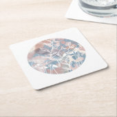 水彩白ワイルドフラワー スクエアペーパーコースター (アングル)