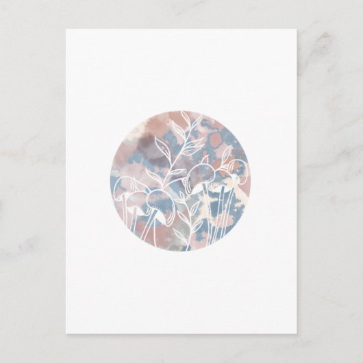 水彩白ワイルドフラワー ポストカード (正面)