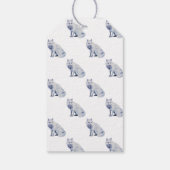 水彩白北極キツネクリスマス ギフトタグ (裏面)