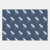 水彩白北極キツネクリスマス ラッピングペーパーシート (正面)