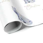 水彩白北極キツネクリスマス ラッピングペーパー (ロールコーナー)