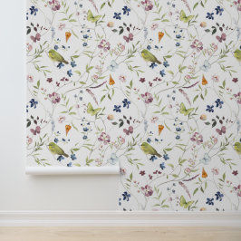 水彩白日本の目山花蝶 壁紙