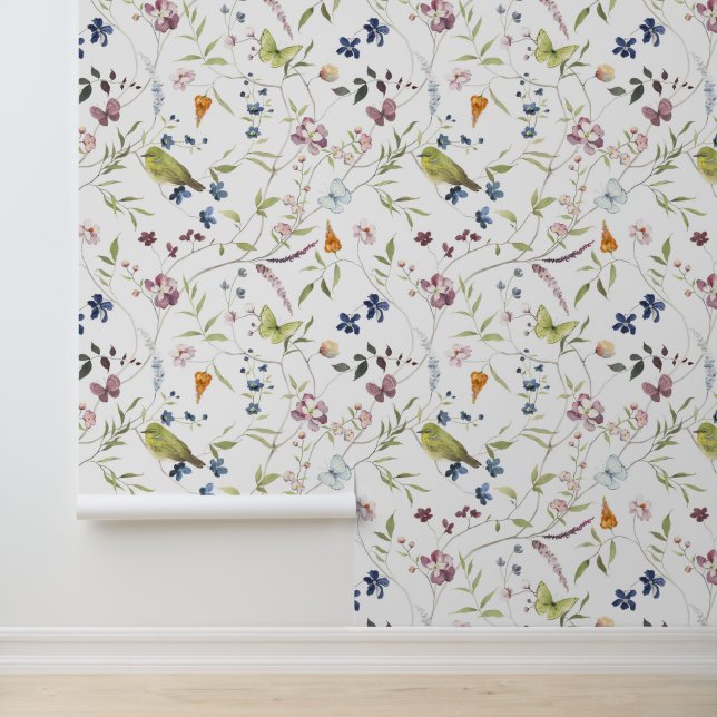 水彩白日本の目山花蝶 壁紙 (アプリケーション)