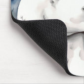 水彩白熊と女の子 マウスパッド (コーナー)