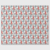 水彩白熊と女の子 ラッピングペーパー (フラット)