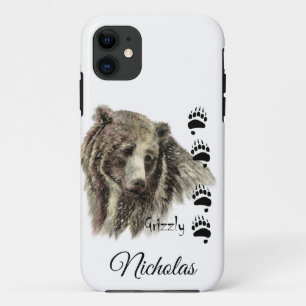 水彩白熊の動物アートへカスタマイズ iPhone 11 ケース