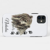 水彩白熊の動物アートへカスタマイズ Case-Mate iPhoneケース (裏面(横))