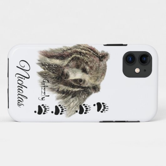 水彩白熊の動物アートへカスタマイズ Case-Mate iPhoneケース (裏面(横))