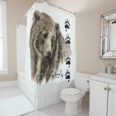 水彩白熊の動物アート シャワーカーテン (インサイチュ)