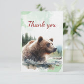 水彩白熊の野生動物自然動物 サンキューカード (スタンド正面)