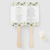 水彩白牡丹とバラのフレ結婚ーム ハンドファン (正面&裏面)