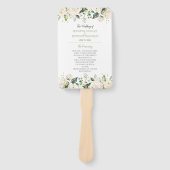 水彩白牡丹とバラのフレ結婚ーム ハンドファン (正面)