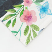 水彩白白白白鳥と黒白鳥の継ぎ目のないパット フリースブランケット (角)