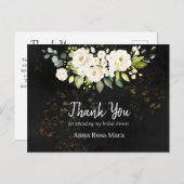 *~*水彩白素朴ローズブライダルシャワー ポストカード (正面/裏面)