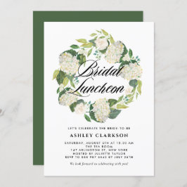 水彩白紫陽花リースブライダルルンチョン 招待状