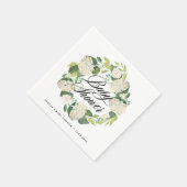 水彩白紫陽花リースベビーシャワー スタンダードカクテルナプキン (角)