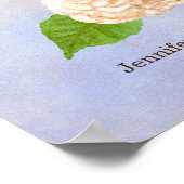 水彩白紫陽花結婚の進行 ポスター (角)