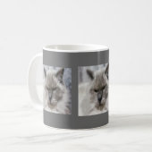 水彩白色のペルシャ猫 コーヒーマグカップ (正面左)