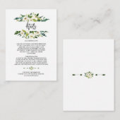 水彩白色フローラフレ結婚ームの詳細 エンクロージャーカード (正面/裏面)