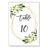 水彩白色フローラ手書きテーブル番号 テーブルナンバー (正面)