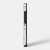 水彩白花模様 iPhoneケース (左側面)