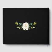 水彩白花緑金ゴールドブラック結婚ズ ゲストブック (裏面)