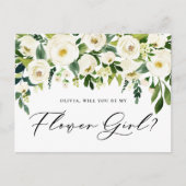 水彩白花花花少女の提案 インビテーションポストカード (正面)