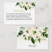 水彩白花詳細 エンクロージャーカード (正面/裏面)