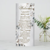 水彩白花金ゴールドフレームシルバー結婚ズ プログラム (スタンド正面)