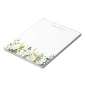 水彩白薔薇とアジサイ・ガーランド ノートパッド (回転)