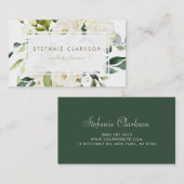 水彩白薔薇とアジサイ 名刺 (正面/裏面)