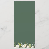 水彩白薔薇の緑結婚のメニュー メニュー (裏面)