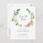 水彩白薔薇の花フローラ保存日 ポストカード (正面/裏面)