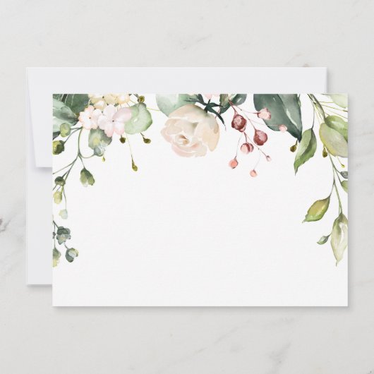 水彩白薔薇フラワーガールサンキューカード サンキューカード (裏面)