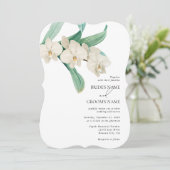 水彩白蘭の花のウェディングデザイン 招待状 (スタンド正面)